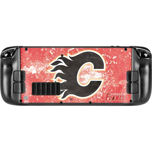 NHL Calgary Flames Frozen Steam Deck Handheld Gaming Computer Skin